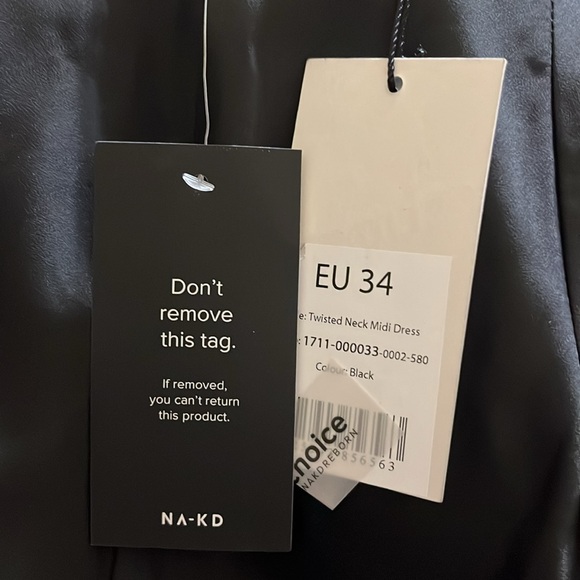 NAK-D Twisted Front Satin Midi Dress size XS - Picture 5 of 6